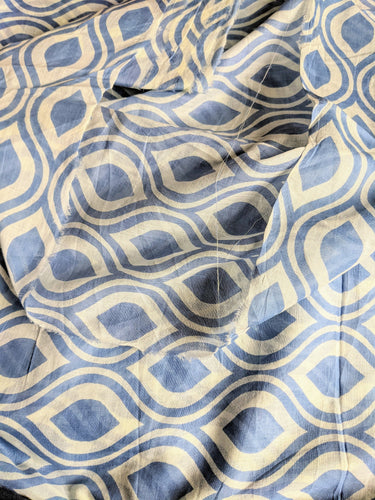 Blue and White Printed Cotton Muslin Fabric, Sewing Fabric, Fabric By Metre / Half Metre